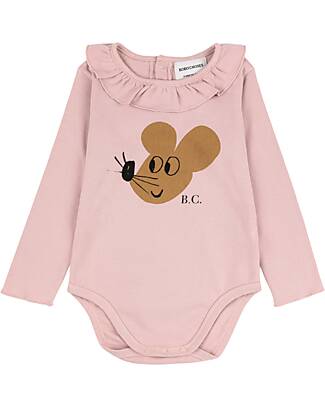 Bobo Choses Long Sleeve Bodysuit with Ruffle Collar - baby Mouse - Organic Cotton
Long Sleeves Bodies