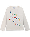Bobo Choses Long Sleeve T-shirt - Antique White - Have Fun - Organic Cotton Jersey Long Sleeves Tops