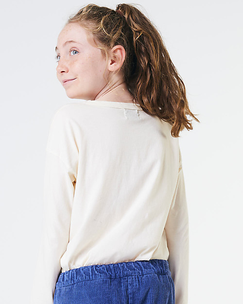 Bobo Choses Long Sleeve T-shirt - Antique White - Have Fun - Organic Cotton Jersey Long Sleeves Tops