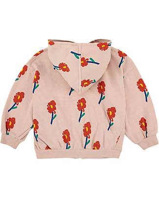 Bobo Choses Long-sleeved Hooded Sweatshirt - Flowers - Peach - 100% Organic Cotton Sweatshirts