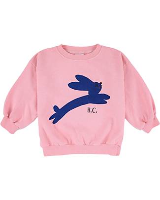 Bobo Choses Long-sleeved Hooded Sweatshirt - Jumping Hare - Salmon Pink - 100% Organic Cotton Sweatshirts