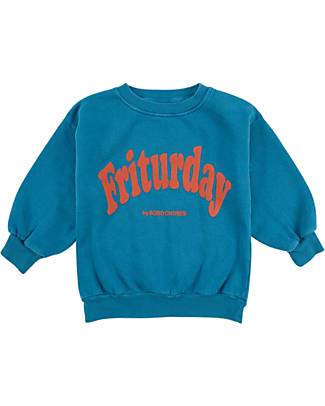 Bobo Choses Long-sleeved Sweatshirt - Friturday - Prussian Blue - 100% Organic Cotton Sweatshirts