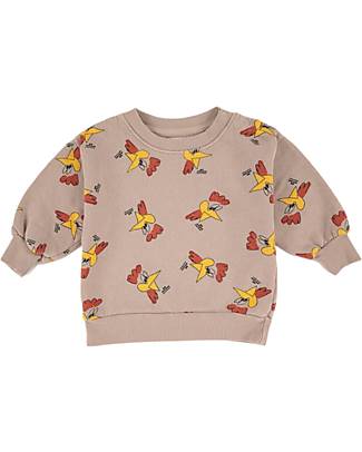Bobo Choses Long-sleeved Sweatshirt - Mr. O'Clock - Light Brown - 100% Organic Cotton Sweatshirts