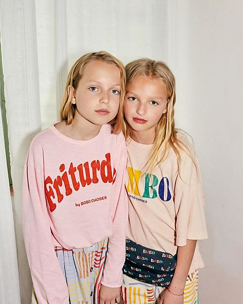 Bobo Choses Long-sleeved T-shirt - Limbo - Peach - 100% Organic Cotton Long Sleeves Tops