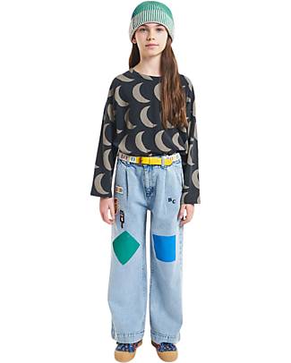Bobo Choses Long-sleeved T-Shirt - Moon - Dark Grey - 100% Organic Cotton Long Sleeves Tops
