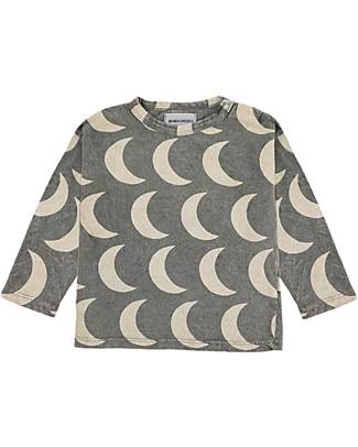 Bobo Choses Long-sleeved T-Shirt - Moon - Grey - 100% Organic Cotton Long Sleeves Tops