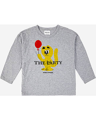 Bobo Choses Long Sleeved T-Shirt - The Party - Light Gray - 100% Organic Cotton Jersey Long Sleeves Tops