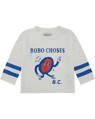 Bobo Choses Long-sleeved T-shirt - Walking Clock - Beige - 100% Organic Cotton Long Sleeves Tops