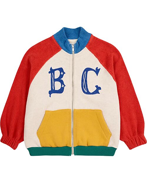 Bobo Choses Long Sleeves Color Block Zipped Sweatshirt - Multicolor - Organic Cotton Sweatshirts