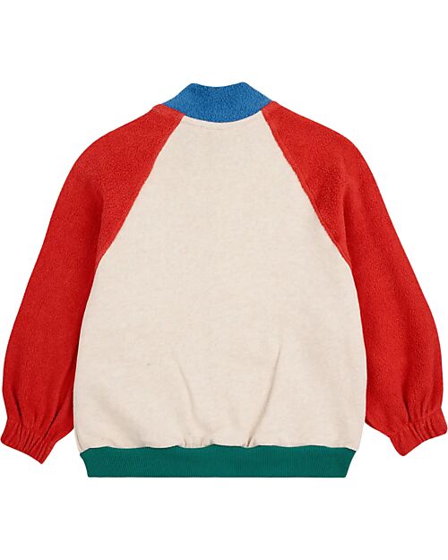 Bobo Choses Long Sleeves Color Block Zipped Sweatshirt - Multicolor - Organic Cotton Sweatshirts