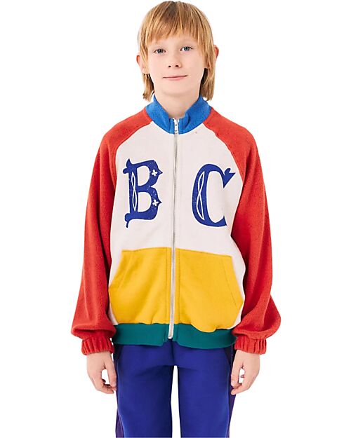 Bobo Choses Long Sleeves Color Block Zipped Sweatshirt - Multicolor - Organic Cotton Sweatshirts