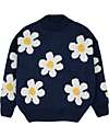 Bobo Choses Long Sleeves Wool Jumper - Night Blue - Big Flowers Jumpers