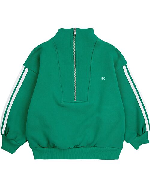 Bobo Choses Long Sleeves Zipped Sweatshirt - Green - 100% Organic Cotton Sweatshirts
