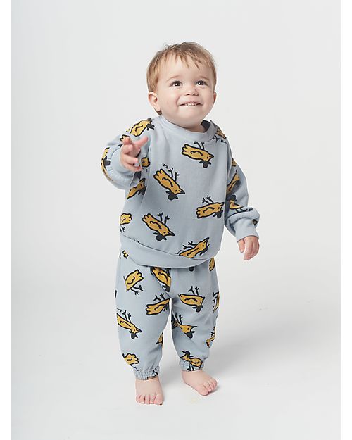 Bobo Choses Mr. Birdie Sweatshirt - Light Blue - 100% Organic Cotton Sweatshirts