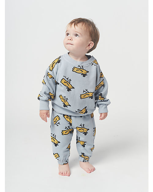 Bobo Choses Mr. Birdie Sweatshirt - Light Blue - 100% Organic Cotton Sweatshirts
