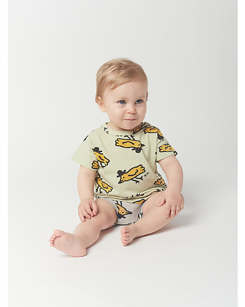 Bobo Choses Mr. Birdie T-shirt - Light Green - 100% Organic Cotton T-shirts
