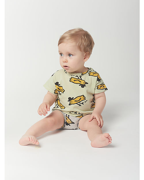 Bobo Choses Mr. Birdie T-shirt - Light Green - 100% Organic Cotton T-shirts