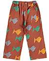 Bobo Choses Multicolor Fish Pants - Brown - 100% Organic Cotton Trousers