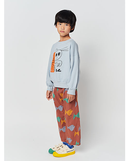 Bobo Choses Multicolor Fish Pants - Brown - 100% Organic Cotton Trousers