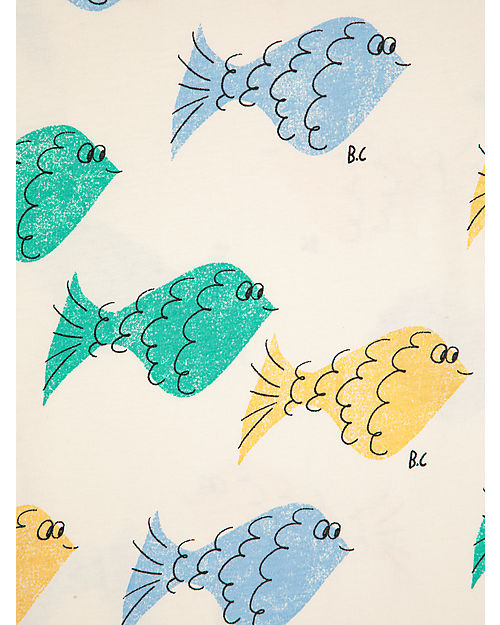 Bobo Choses Multicolor Fish T-shirt - White - 100% BCI Cotton T-shirts
