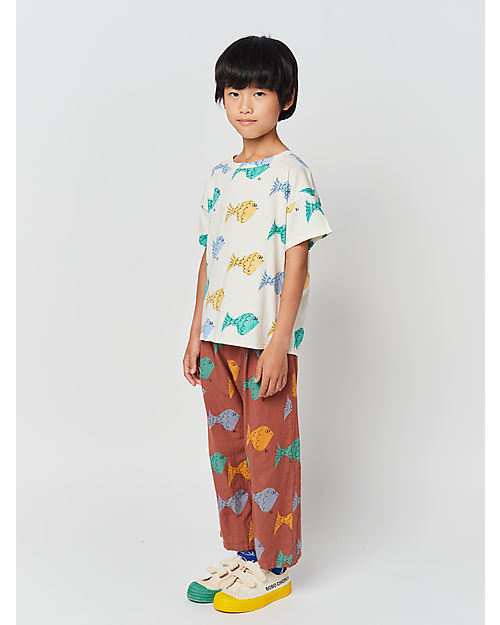 Bobo Choses Multicolor Fish T-shirt - White - 100% BCI Cotton T-shirts