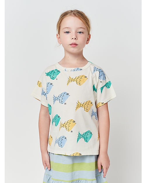 Bobo Choses Multicolor Fish T-shirt - White - 100% BCI Cotton T-shirts
