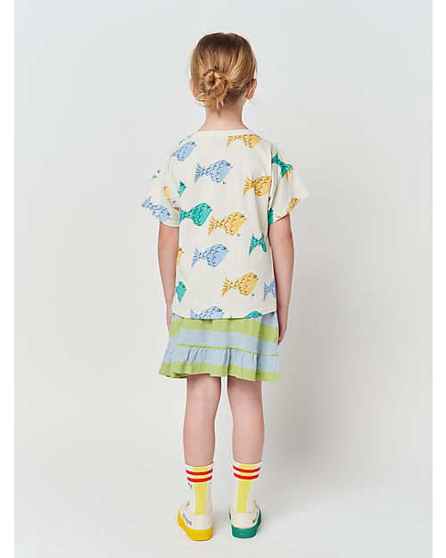 Bobo Choses Multicolor Fish T-shirt - White - 100% BCI Cotton T-shirts