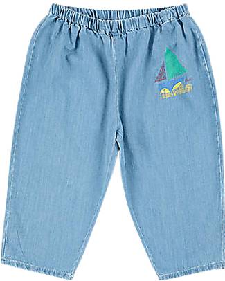 Bobo Choses Multicolor Sail Boat Pants - Light Blue - 100% Cotton Trousers