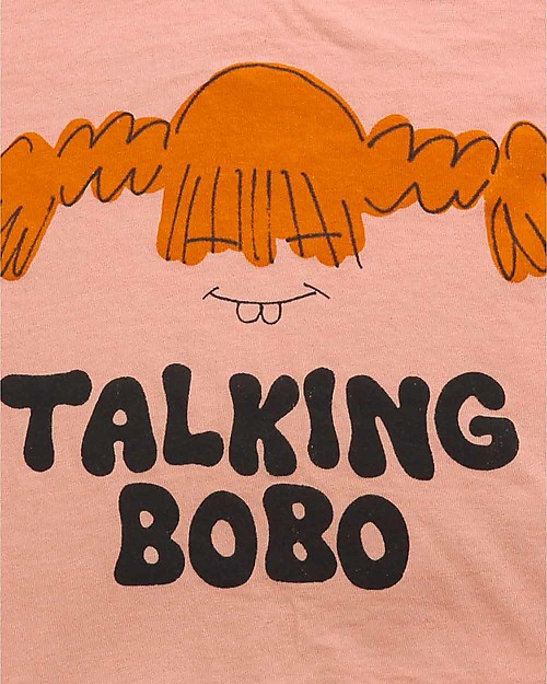 Bobo Choses Pippi long sleeve T-shirt - Rose Cloud - 100% Organic cotton Long Sleeves Tops