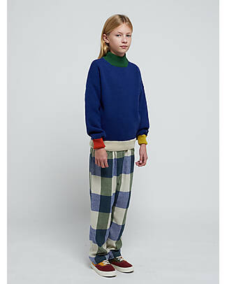 Bobo Choses Plaid Jacquard Baggy Pants - Cream Blue Checked - 100% Cotton Flannel
Trousers