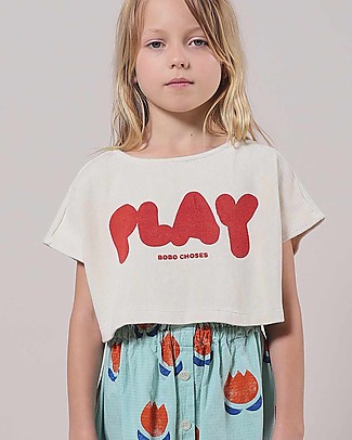 Bobo Choses Play Cropped sweatshirt - Turtledove - Cotton Evening Tops