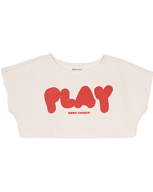 Bobo Choses Play Cropped sweatshirt - Turtledove - Cotton T-shirts