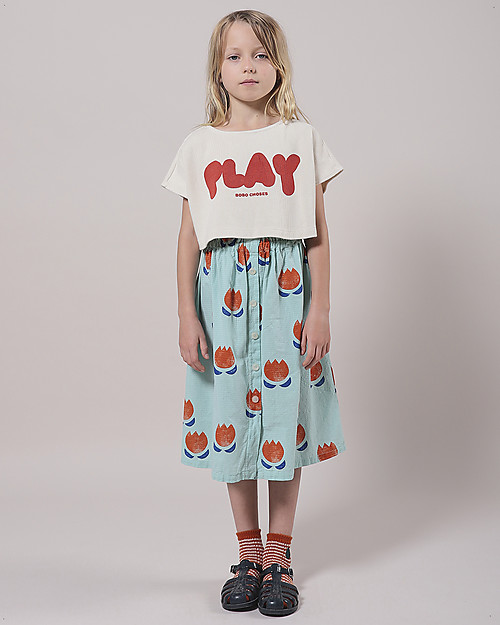 Bobo Choses Play Cropped sweatshirt - Turtledove - Cotton T-shirts