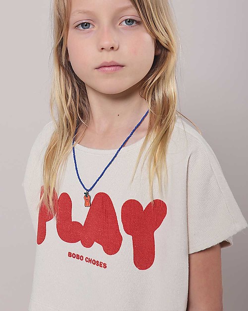 Bobo Choses Play Cropped sweatshirt - Turtledove - Cotton T-shirts