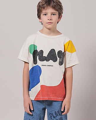 Bobo Choses Play Landscape T-shirt - Turtledove - 100% organic cotton T-Shirts And Vests