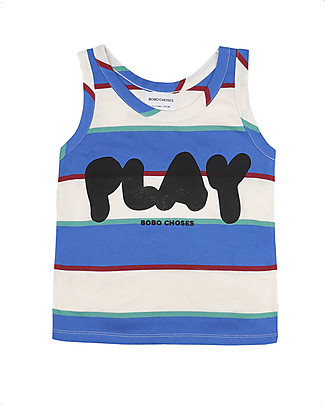 Bobo Choses Play Stripes Tank Top - Turtledove - 100% cotton T-Shirts And Vests