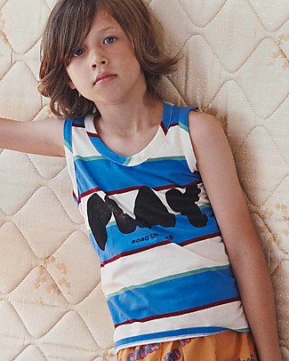 Bobo Choses Play Stripes Tank Top - Turtledove - 100% cotton T-Shirts And Vests
