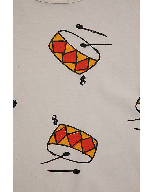 Bobo Choses Play the Drum All Over T-shirt - Beige - 100% Organic Cotton T-shirts
