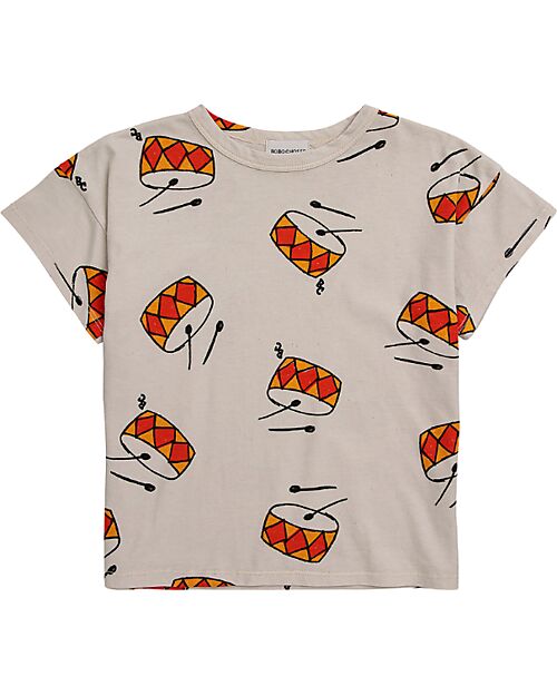 Bobo Choses Play the Drum All Over T-shirt - Beige - 100% Organic Cotton T-shirts