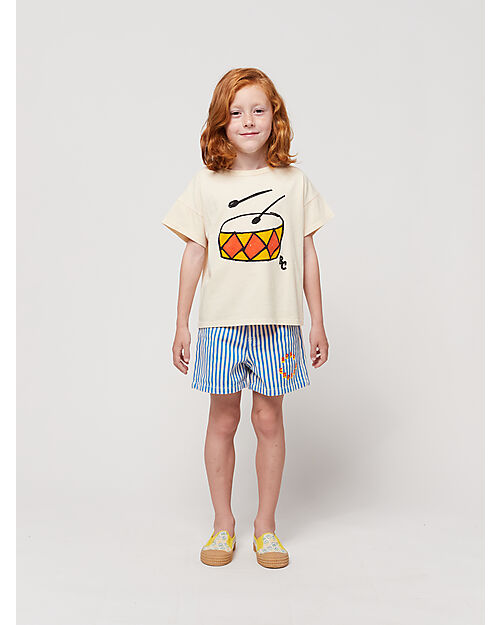 Bobo Choses Play The Drum T-shirt - Offwhite - 100% Organic Cotton T-shirts