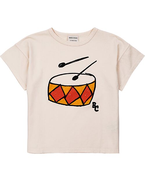 Bobo Choses Play The Drum T-shirt - Offwhite - 100% Organic Cotton T-shirts