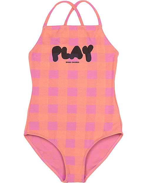 Bobo Choses Play Vichy Swimsuit - Dahlia Mauve - Recycled Material! Swimsuits
