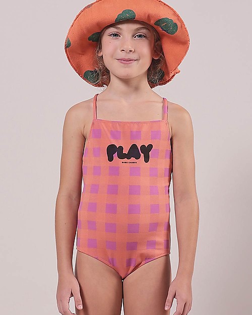 Bobo Choses Play Vichy Swimsuit - Dahlia Mauve - Recycled Material! Swimsuits