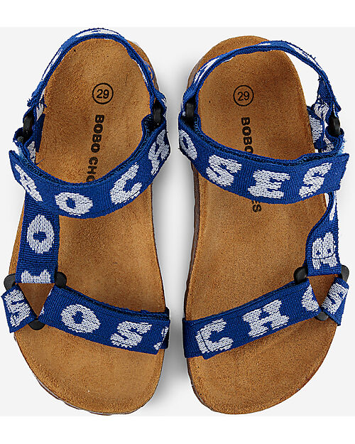 Bobo Choses Printed Blue Sandals - Blue - 100% Organic Cotton and Rubber Sole Sandals