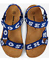 Bobo Choses Printed Blue Sandals - Blue - 100% Organic Cotton and Rubber Sole Sandals