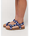 Bobo Choses Printed Blue Sandals - Blue - 100% Organic Cotton and Rubber Sole Sandals