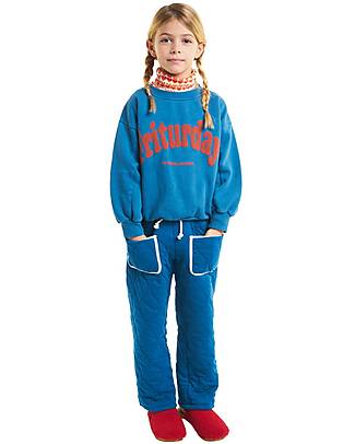 Bobo Choses Quilted Jogging Pants - Prussian Blue - Organic Cotton Trousers