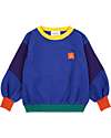 Bobo Choses Ranglan Sleeves Sweatshirt - Funny Face Patch - Blue - Cotton Sweatshirts