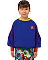 Bobo Choses Ranglan Sleeves Sweatshirt - Funny Face Patch - Blue - Cotton Sweatshirts
