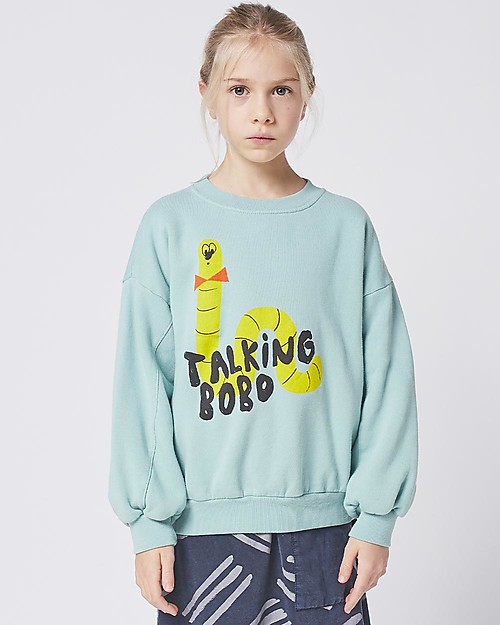 Bobo Choses Scholar Worm sweatshirt - Wasabi - 100% Organic cotton Sweatshirts